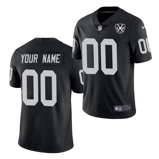 Women's Las Vegas Raiders Active Player Custom Black 2024 65th Anniversary Patch Vapor Limited Stitched Football Jersey(Run Small）